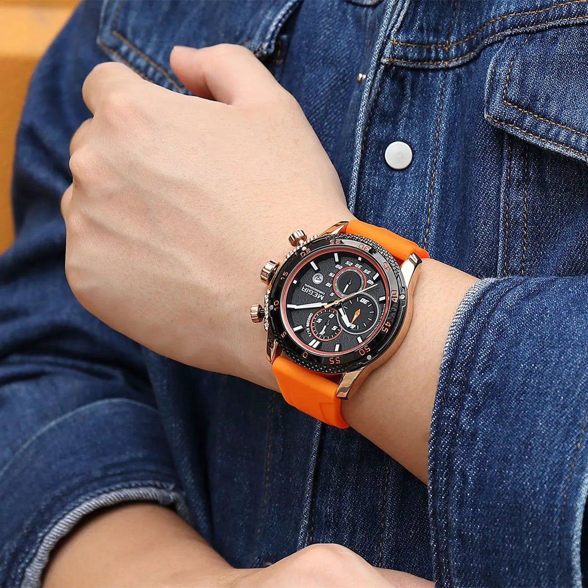 MEGIR Men's Watches Luxury Military Sport Wristwatches Waterproof Luminous Silicone Strap Quartz Chronograph Reloj Hombre 2211 by MEGIR WATCH GROUP