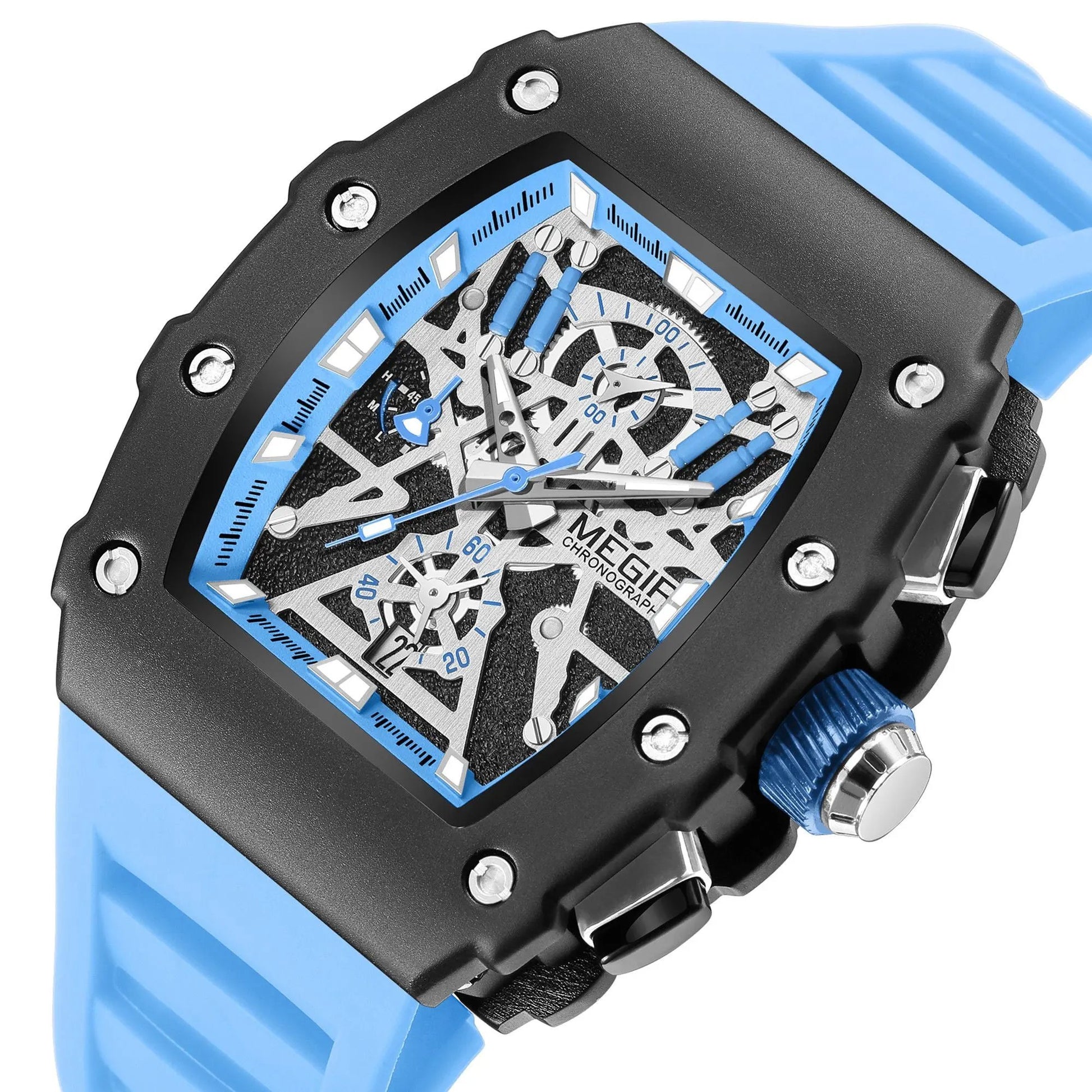 MEGIR Luxury Outdoor Sport Wristwatch for Men Silicone Waterproof Watches Quartz Military Watch Male Clock Chronograph 2218 by MEGIR WATCH GROUP
