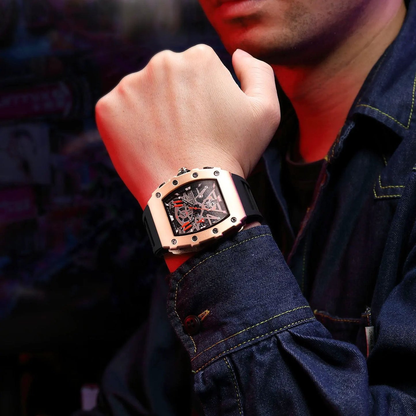 MEGIR Luxury Outdoor Sport Wristwatch for Men Silicone Waterproof Watches Quartz Military Watch Male Clock Chronograph 2218 by MEGIR WATCH GROUP
