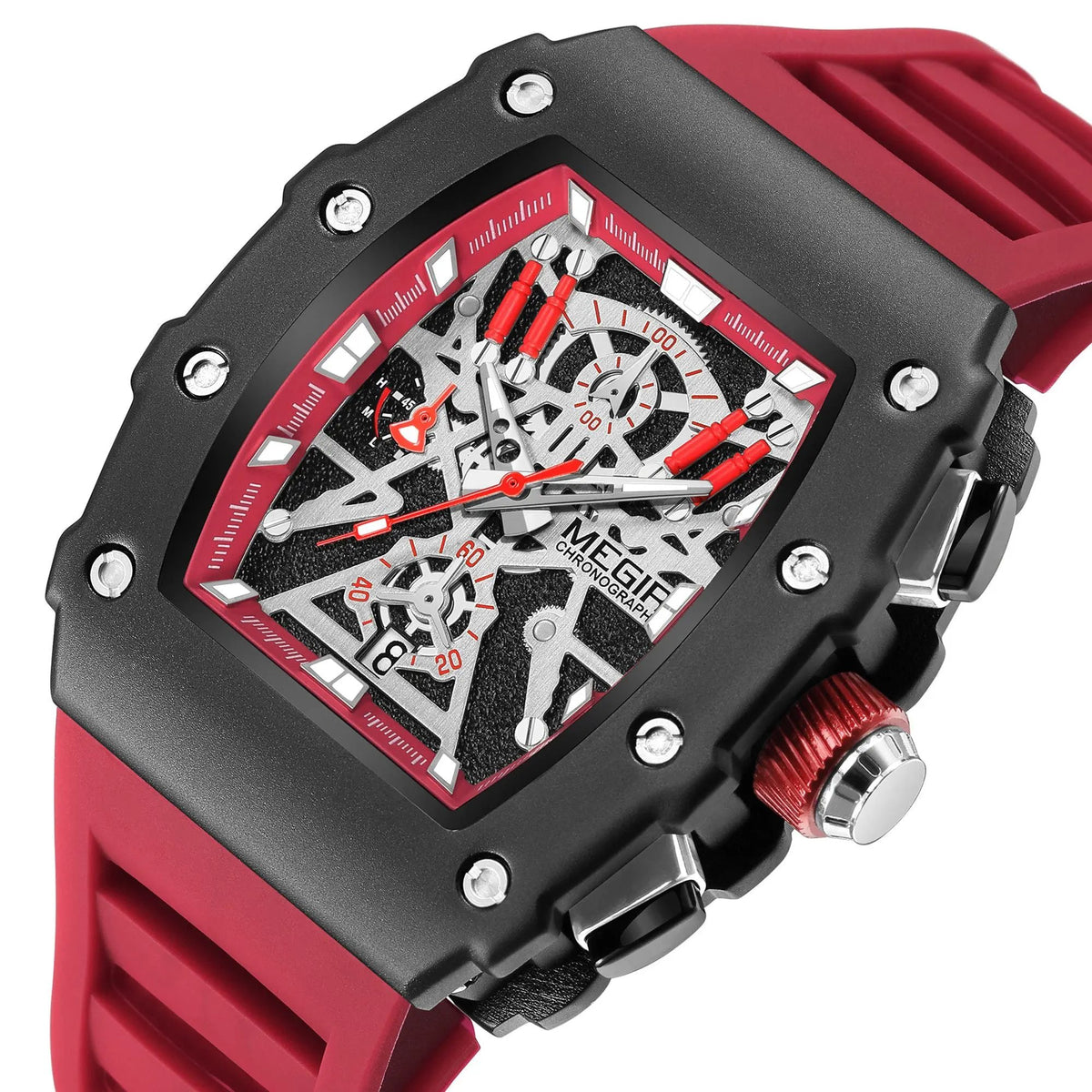 MEGIR Luxury Outdoor Sport Wristwatch for Men Silicone Waterproof Watches Quartz Military Watch Male Clock Chronograph 2218 by MEGIR WATCH GROUP