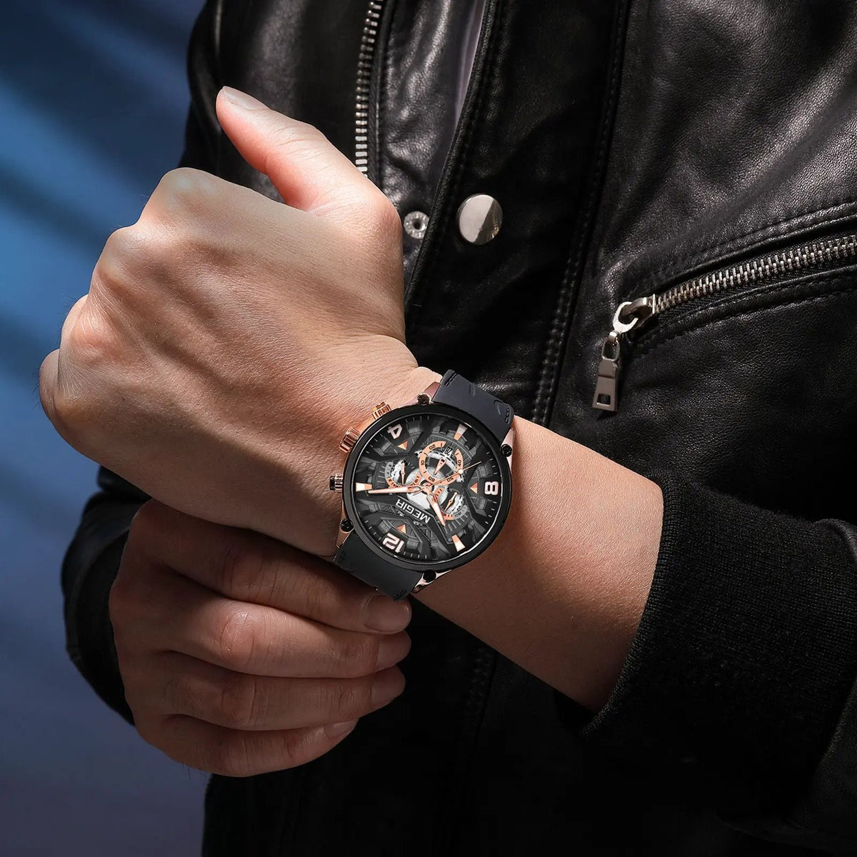 MEGIR Chronograph Luxury Men Quartz Military Watches Silicone Strap Waterproof Man Sport Wristwatch Date Clock Reloj Hombre 2222 by MEGIR WATCH GROUP