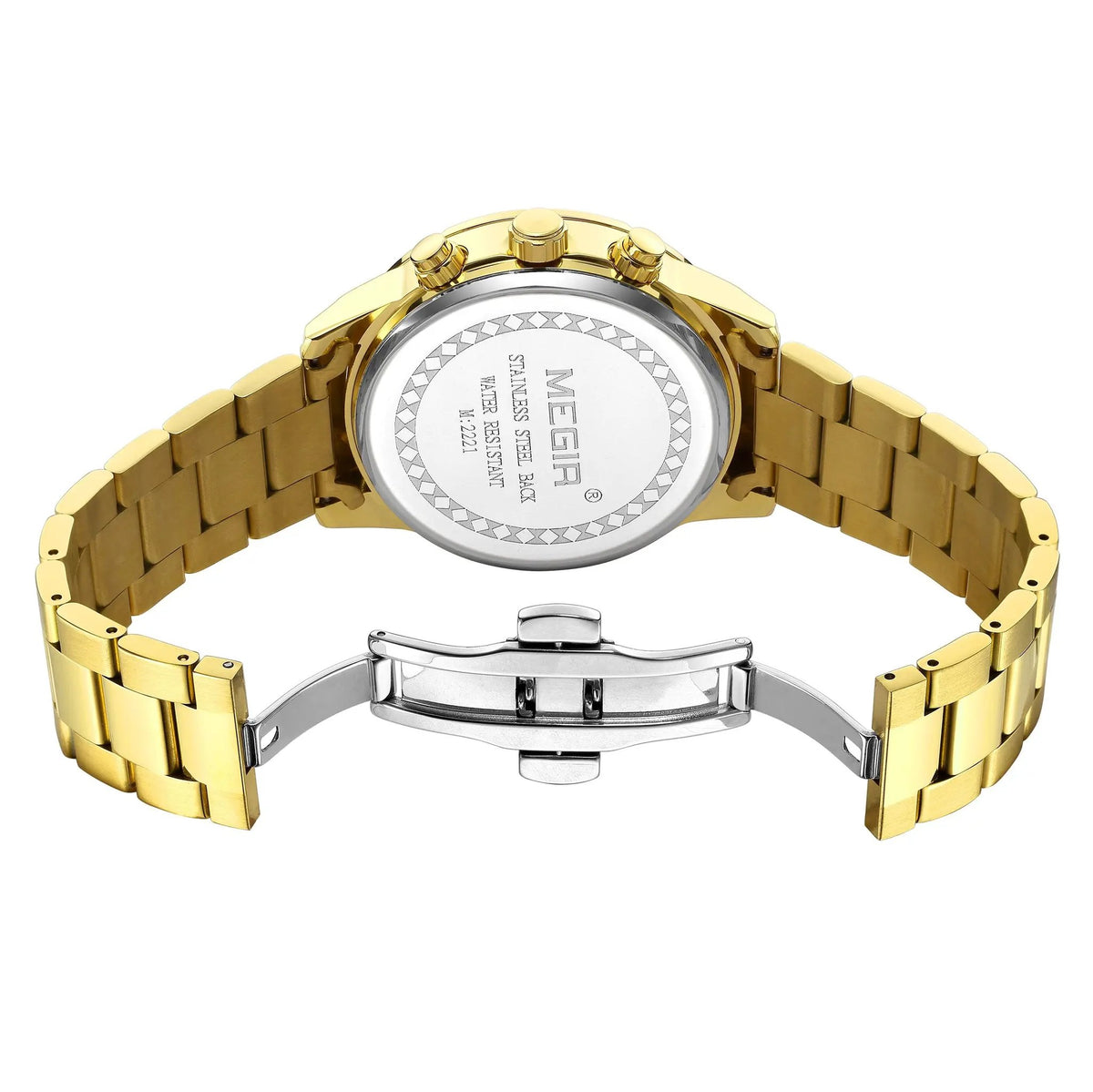 MEGIR Stainless Steel Bracelet Watch for Men Luxury Business Casual Quartz Wristwatch Date Clock Chronograph Big Dial Reloj Hombre 2221 by MEGIR WATCH GROUP