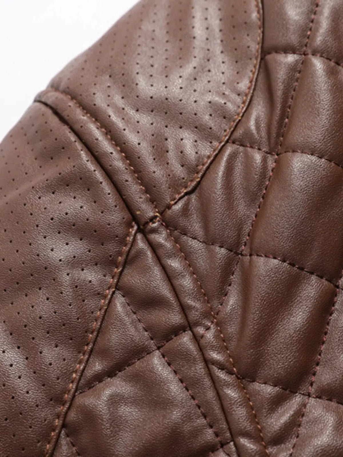 Men's Plus Size Quilted Faux Leather Bomber Jacket by Partner Label