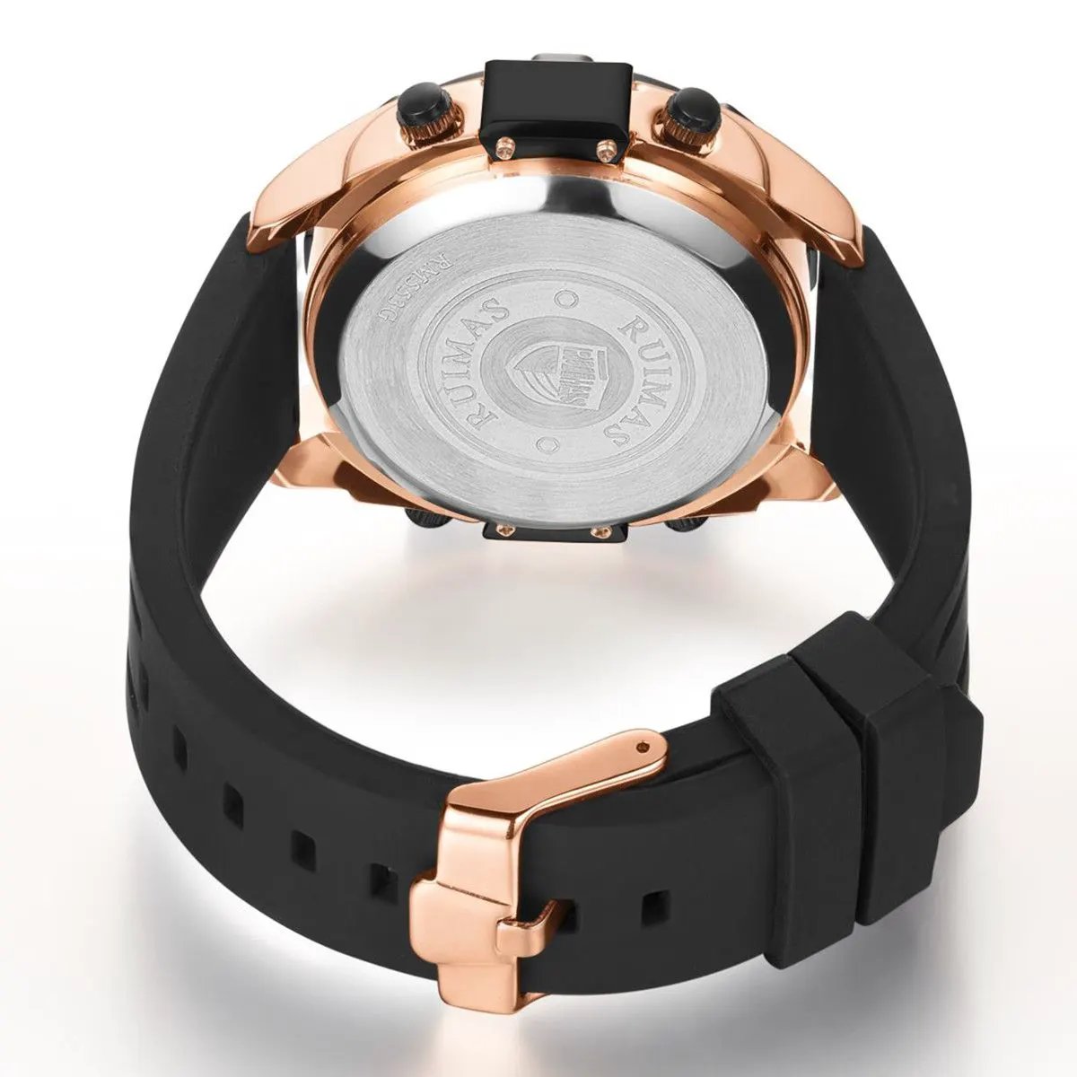 RUIMAS Mens Watches Roller Pointer Sports Quartz WristWatch Fashion Luxury Silicone Strap Waterproof Relogio Masculino 553 by MEGIR WATCH GROUP