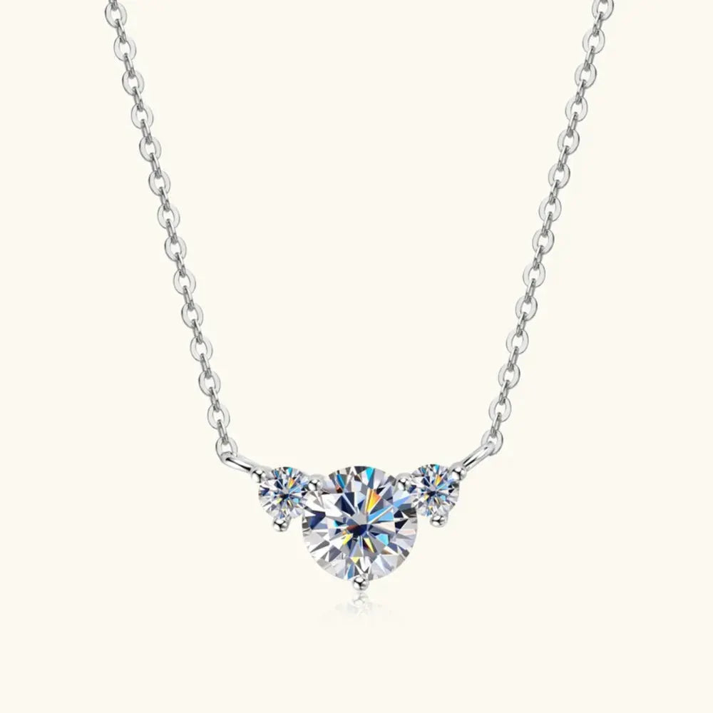 1.2 Carat Moissanite 925 Sterling Silver Necklace by Partner Label
