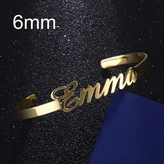 Customized Name Bracelet Personalized Custom Bangles Stainless Steel Jewelry by Maiden-Art