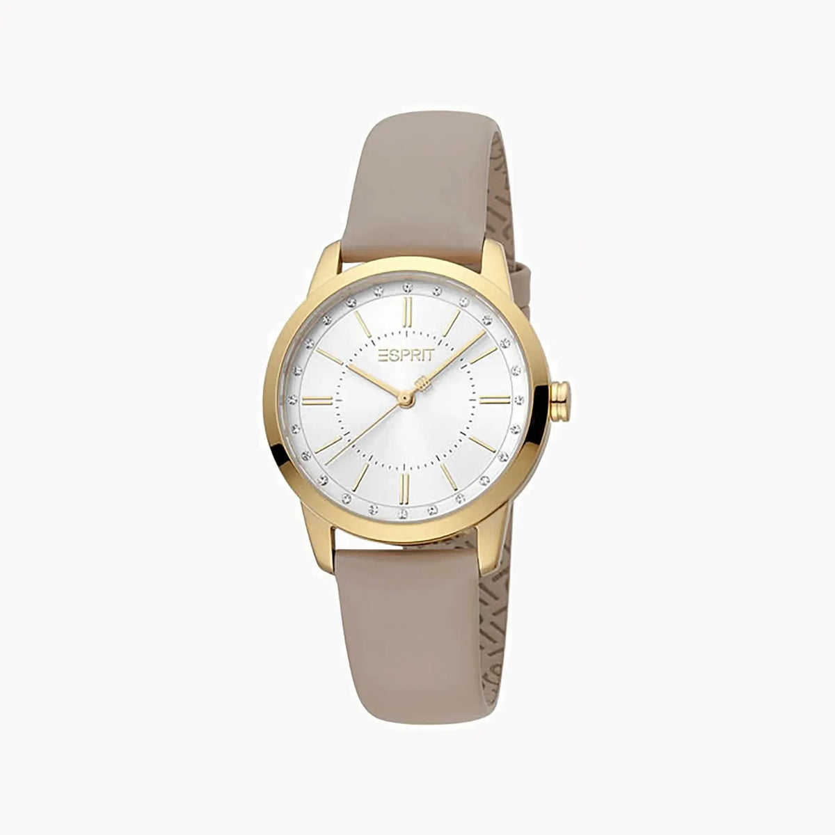 Esprit Women's Beige Leather Watch, Silver Dial | Es1l063m0015 by ESPRIT