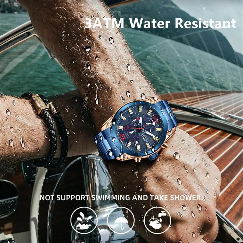 MEGIR Luxury Men Business Casual Wristwatch Chronograph Stainless Steel Waterproof Luminous Quartz Watch Clock Calendar Reloj Hombre 2063 by MEGIR WATCH GROUP