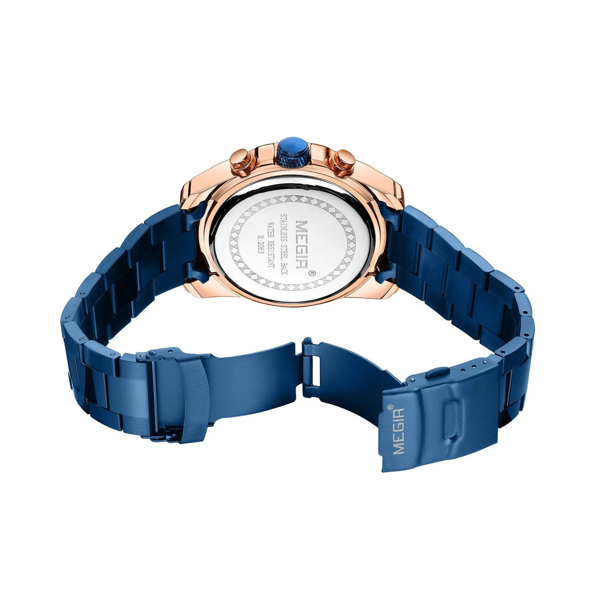 MEGIR Luxury Men Business Casual Wristwatch Chronograph Stainless Steel Waterproof Luminous Quartz Watch Clock Calendar Reloj Hombre 2063 by MEGIR WATCH GROUP