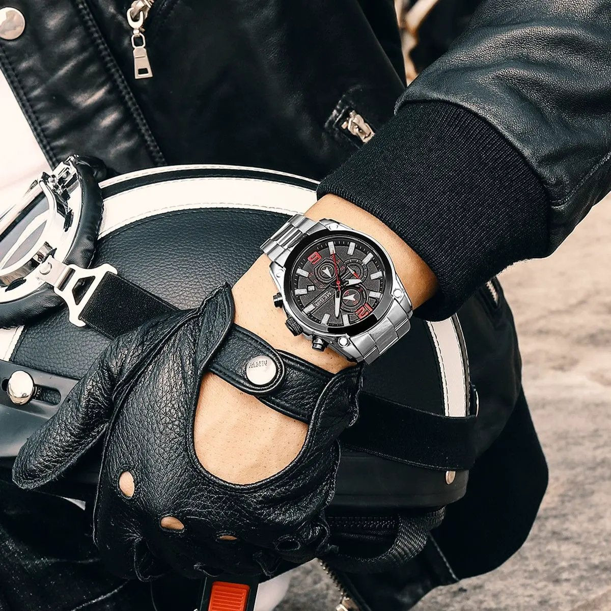 MEGIR Luxury Men Business Casual Wristwatch Chronograph Stainless Steel Waterproof Luminous Quartz Watch Clock Calendar Reloj Hombre 2063 by MEGIR WATCH GROUP