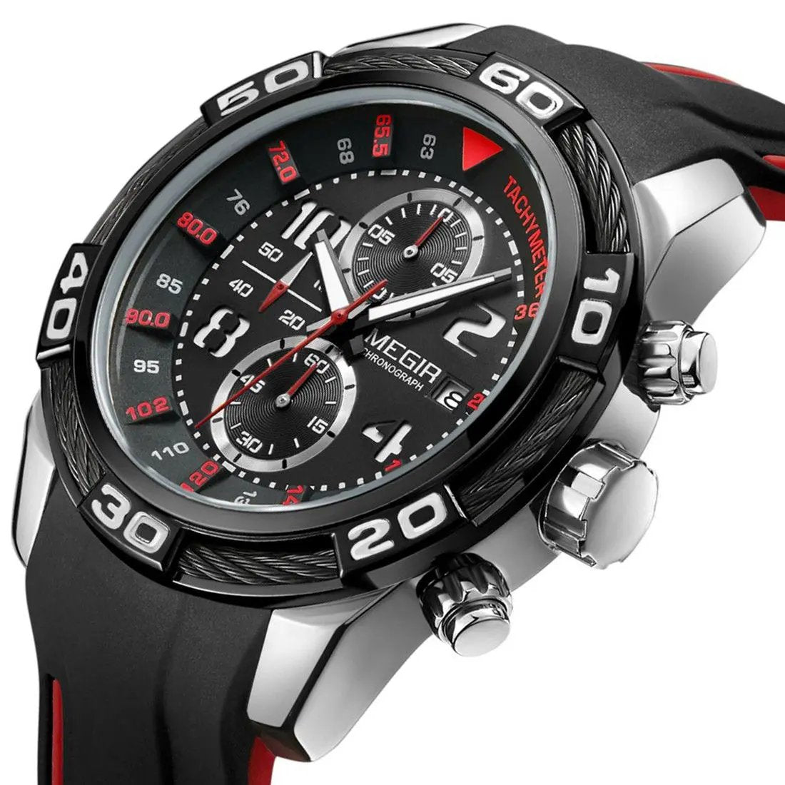 MEGIR Fashion Sports Watches for Men Luxury Quartz Casual Wristwatch Silicone Strap Man Chronograph Clock Relogio Masculino 2045 by MEGIR WATCH GROUP