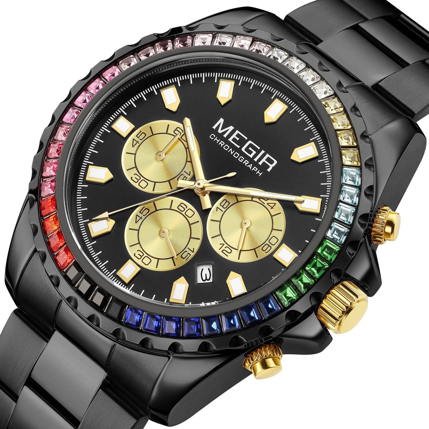 MEGIR Men Watches Luxury Military Quartz Wristwatch Waterproof Stainless Steel Strap Business Watch Chronograph Date Clock Relogio Masculino 2227 by MEGIR WATCH GROUP