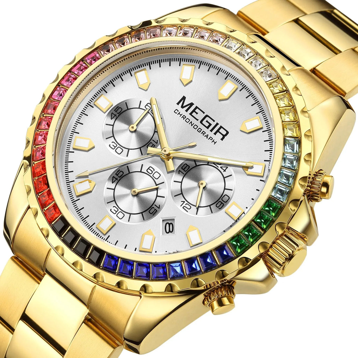 MEGIR Men Watches Luxury Military Quartz Wristwatch Waterproof Stainless Steel Strap Business Watch Chronograph Date Clock Relogio Masculino 2227 by MEGIR WATCH GROUP