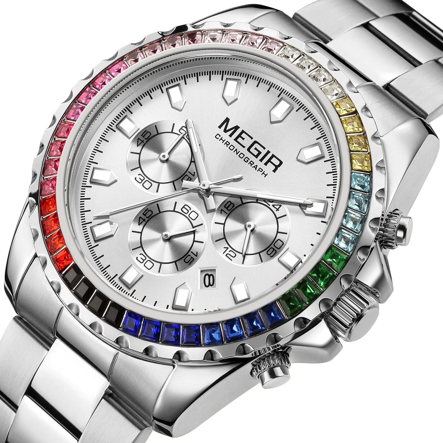 MEGIR Men Watches Luxury Military Quartz Wristwatch Waterproof Stainless Steel Strap Business Watch Chronograph Date Clock Relogio Masculino 2227 by MEGIR WATCH GROUP