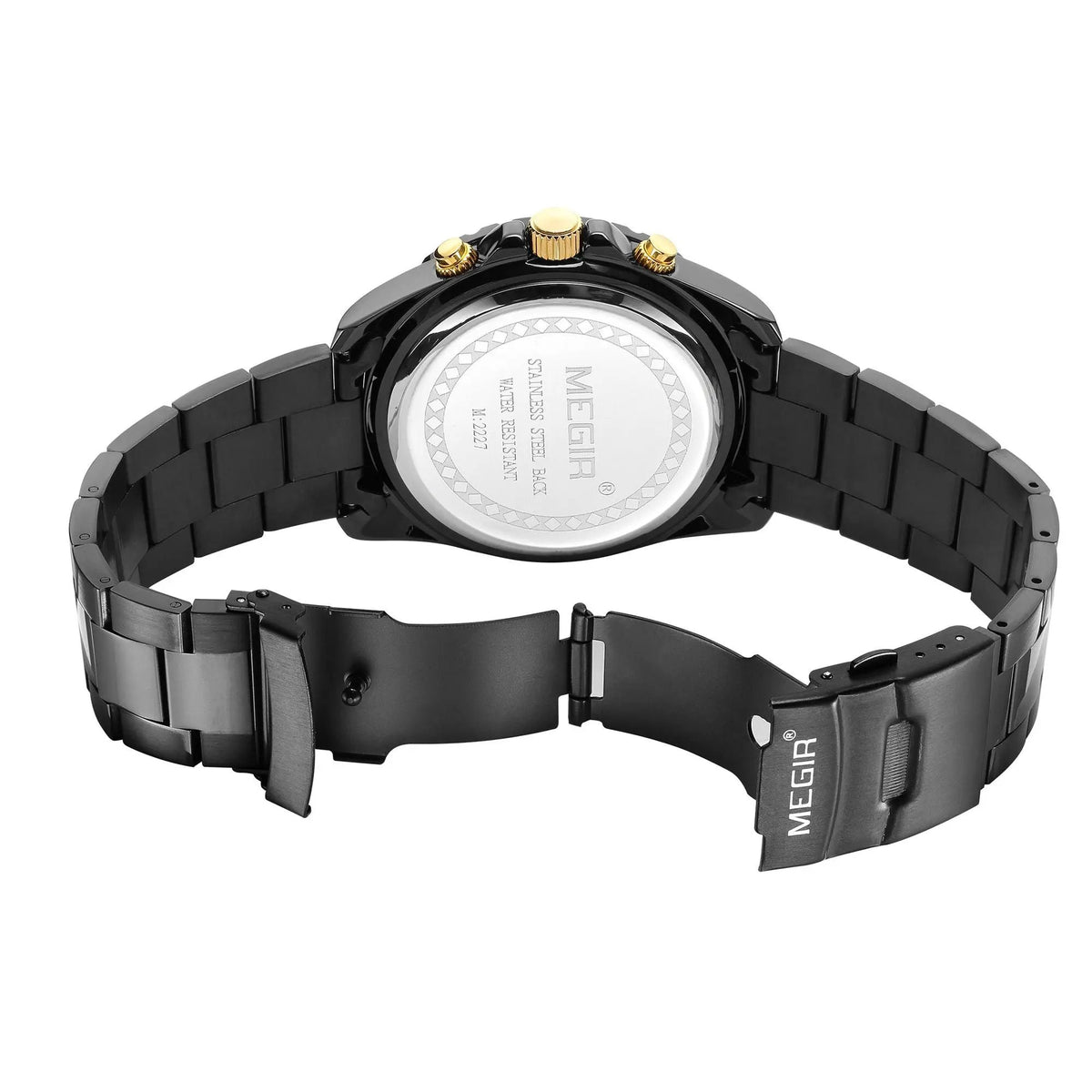 MEGIR Men Watches Luxury Military Quartz Wristwatch Waterproof Stainless Steel Strap Business Watch Chronograph Date Clock Relogio Masculino 2227 by MEGIR WATCH GROUP
