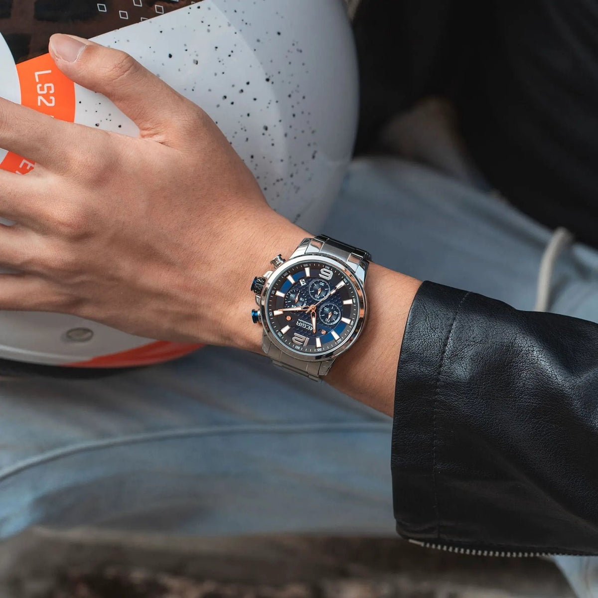 MEGIR Luxury Business Men Watch Fashion Quartz Sport Chronograph Luminous Waterproof Calendar Stainless Steel Male Wristwatch 2156 by MEGIR WATCH GROUP