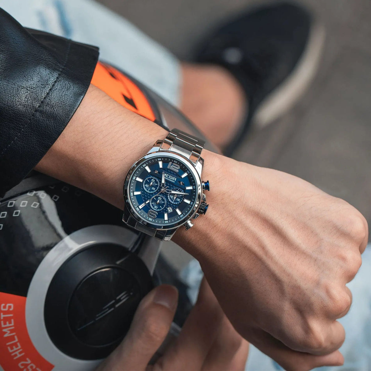 MEGIR Luxury Business Men Watch Fashion Quartz Sport Chronograph Luminous Waterproof Calendar Stainless Steel Male Wristwatch 2156 by MEGIR WATCH GROUP