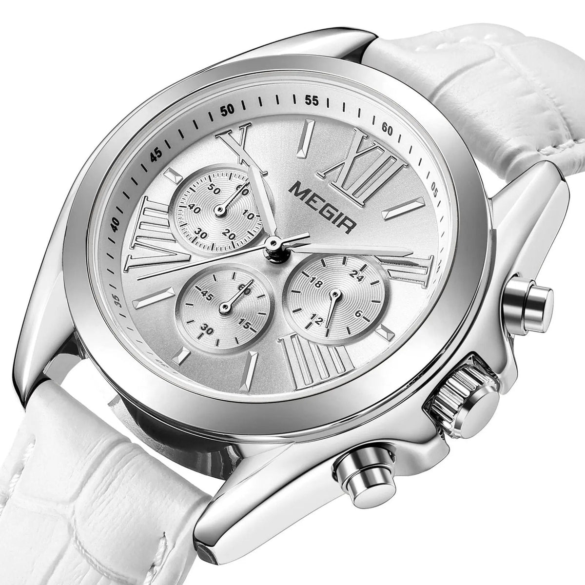 MEGIR Watches for Women Luxury Ladies Wristwatch Leather Waterproof Elegant Dress Quartz Chronograph Female Clock 24-hour 2114 by MEGIR WATCH GROUP