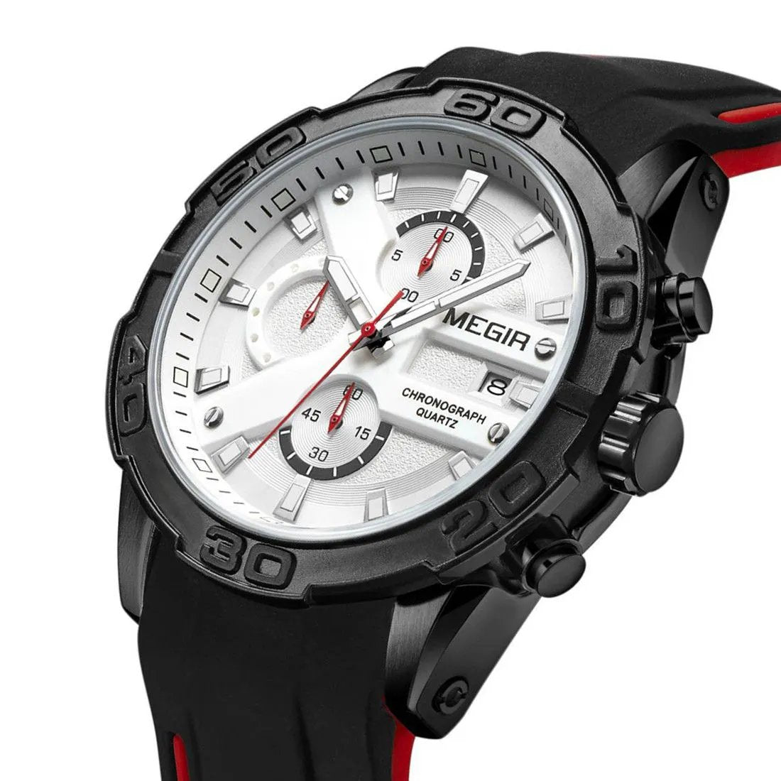 MEGIR Fashion Men's Sport Watches Silicone Strap Military Quartz Wristwatch Clock Waterproof Male Chronograph Montre Homme 2055 by MEGIR WATCH GROUP