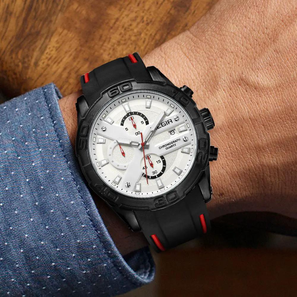 MEGIR Fashion Men's Sport Watches Silicone Strap Military Quartz Wristwatch Clock Waterproof Male Chronograph Montre Homme 2055 by MEGIR WATCH GROUP