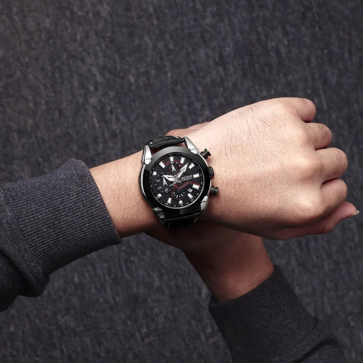 MEGIR Luxury Brand Military Sport Watches for Men Leather Strap Quartz Wristwatch Waterproof Date Chronograph Reloj Hombre 2065 by MEGIR WATCH GROUP