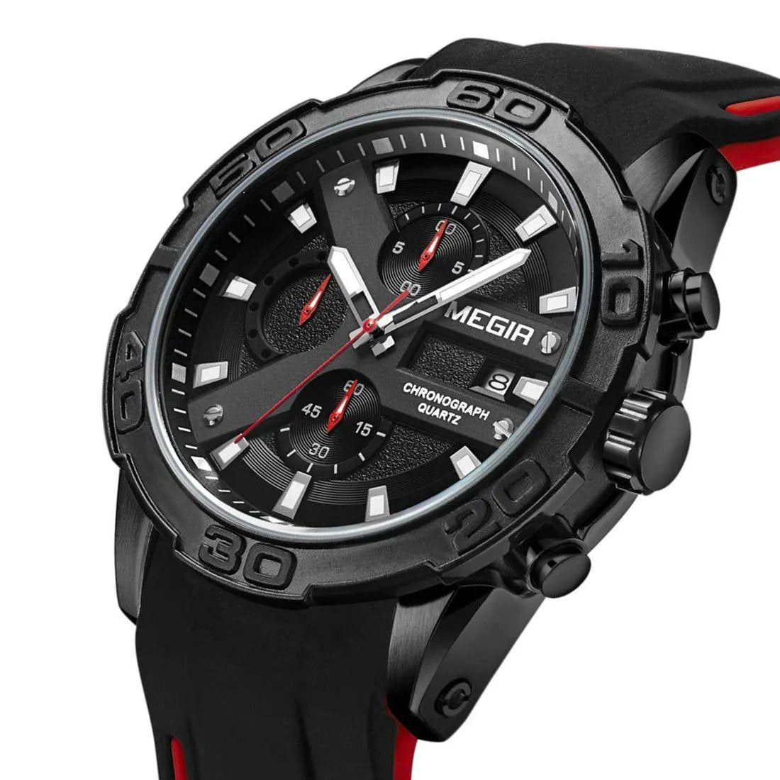MEGIR Fashion Men's Sport Watches Silicone Strap Military Quartz Wristwatch Clock Waterproof Male Chronograph Montre Homme 2055 by MEGIR WATCH GROUP