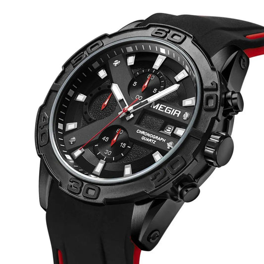 MEGIR Fashion Men's Sport Watches Silicone Strap Military Quartz Wristwatch Clock Waterproof Male Chronograph Montre Homme 2055 by MEGIR WATCH GROUP