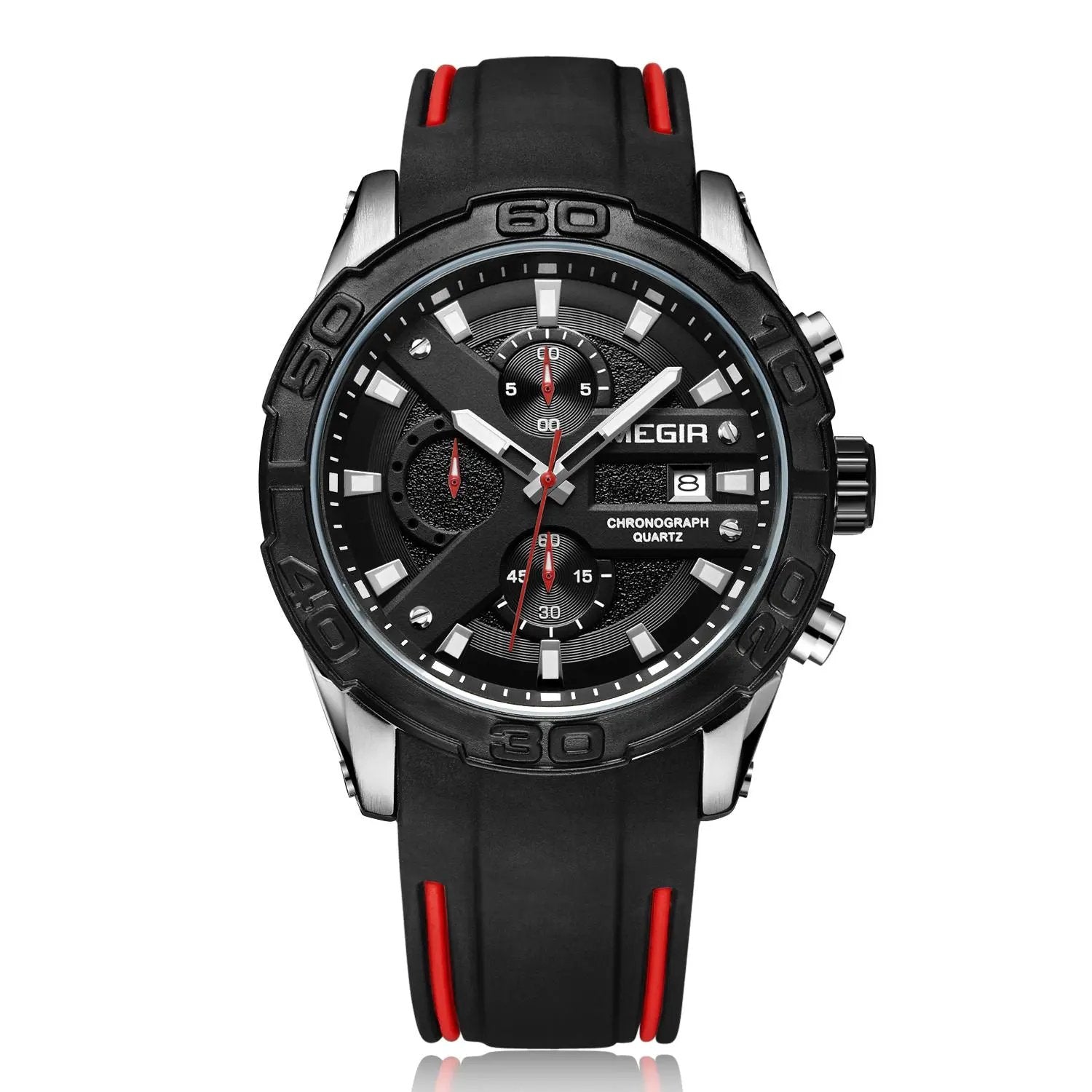 MEGIR Fashion Men's Sport Watches Silicone Strap Military Quartz Wristwatch Clock Waterproof Male Chronograph Montre Homme 2055 by MEGIR WATCH GROUP