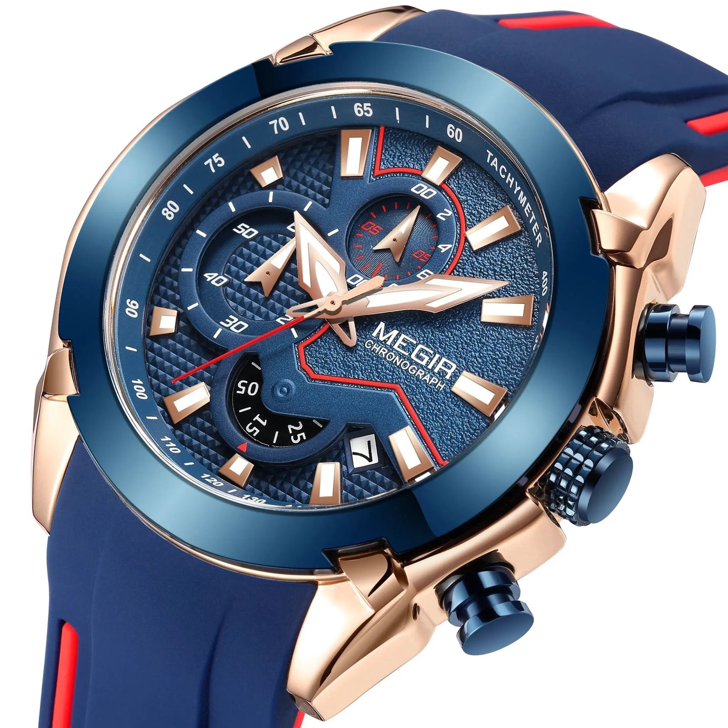 MEGIR Fashion Men's Watches Silicone Military Sport Watch Waterproof Date Chronograph Clock Wristwatch Relogio Masculino 2065 by MEGIR WATCH GROUP