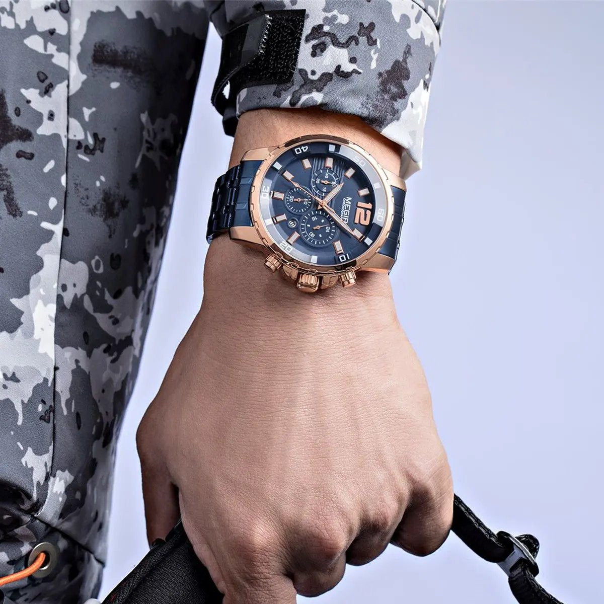 MEGIR Stainless Steel Business Watches for Men Luxury Quartz Casual Wristwatch Luminous Waterproof Date Clock Chronograph 2068 by MEGIR WATCH GROUP