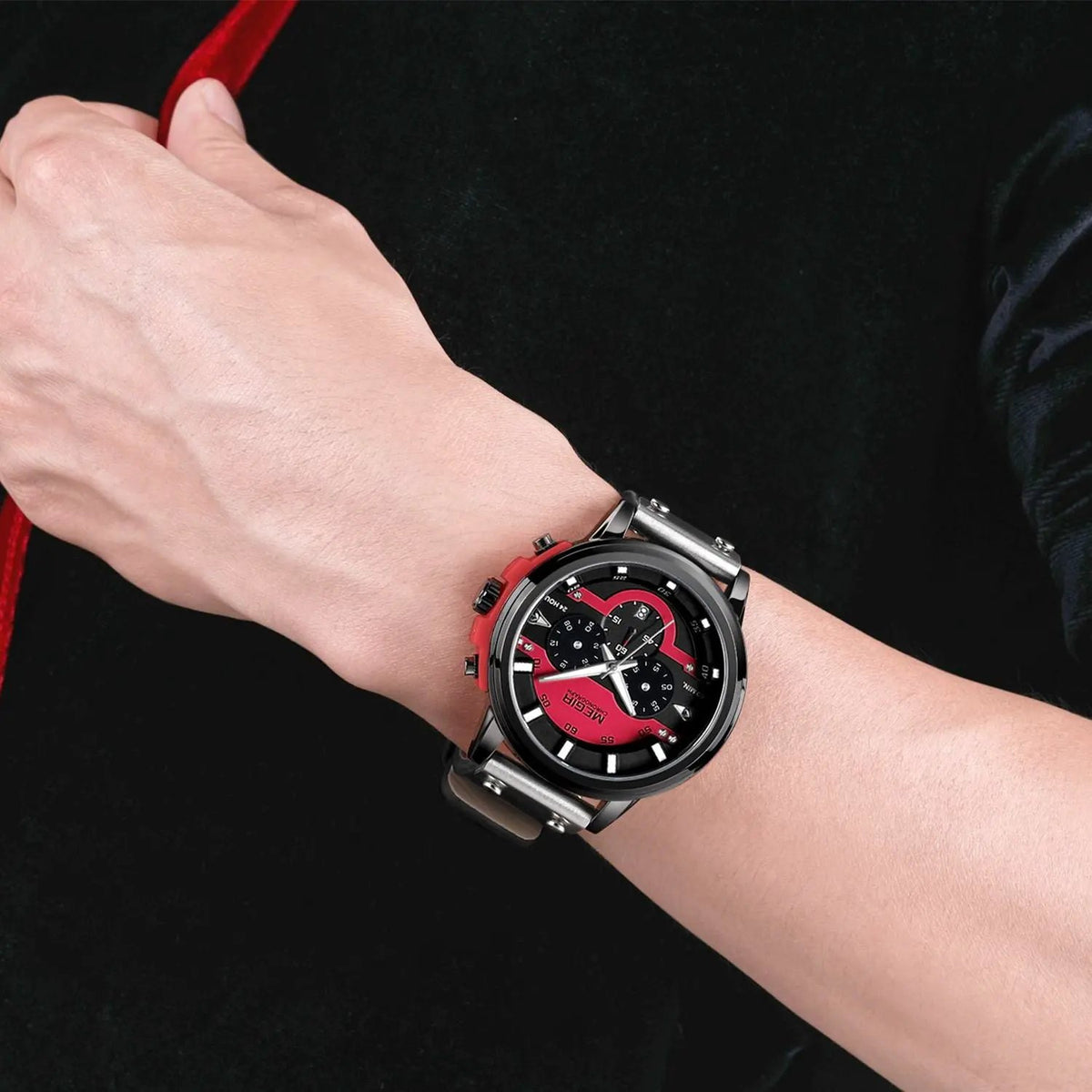 MEGIR Fashion Sport Watches for Men Large Dial Waterproof Luminous Quartz Wristwatch Chronograph Date Clock 24-hour 2080 by MEGIR WATCH GROUP