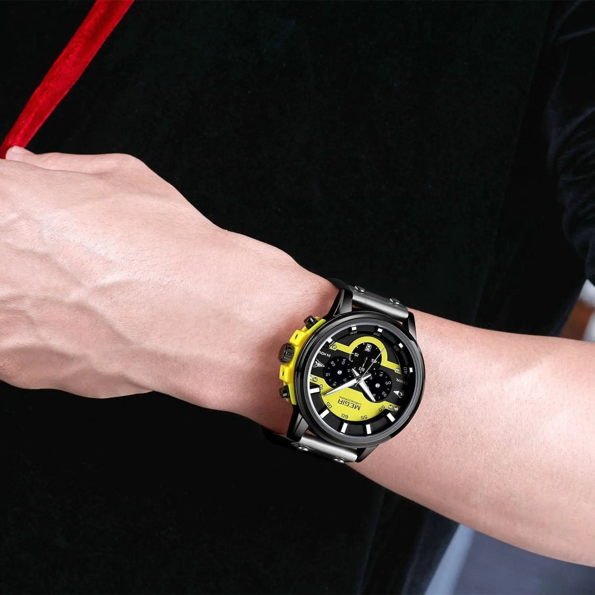 MEGIR Fashion Sport Watches for Men Large Dial Waterproof Luminous Quartz Wristwatch Chronograph Date Clock 24-hour 2080 by MEGIR WATCH GROUP