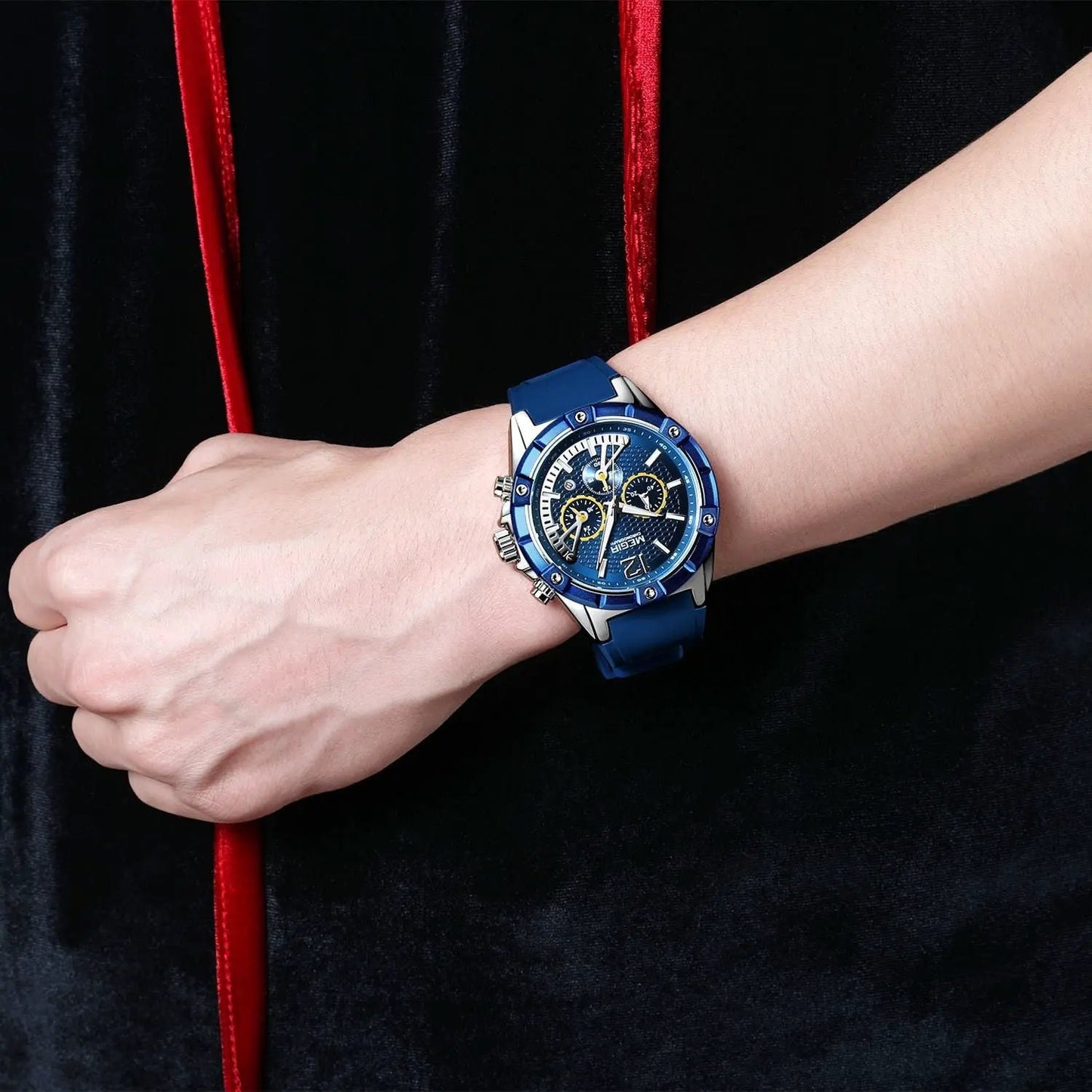 MEGIR Fashion Men Watches Silicone Strap Sport Military Watch Chronograph Waterproof Male Wristwatch Clock Montre Homme 2083 by MEGIR WATCH GROUP