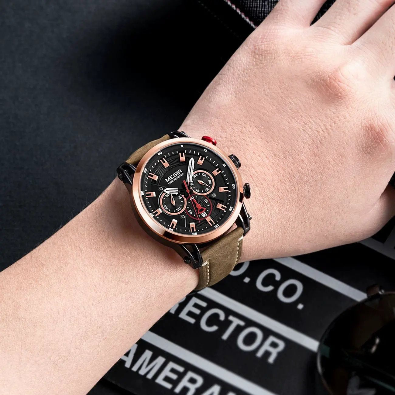 MEGIR Men's Sport Watches Chronograph Luxury Quartz Military Wristwatches Waterproof Luminous Date Clock Relogio Masculino 2085 by MEGIR WATCH GROUP