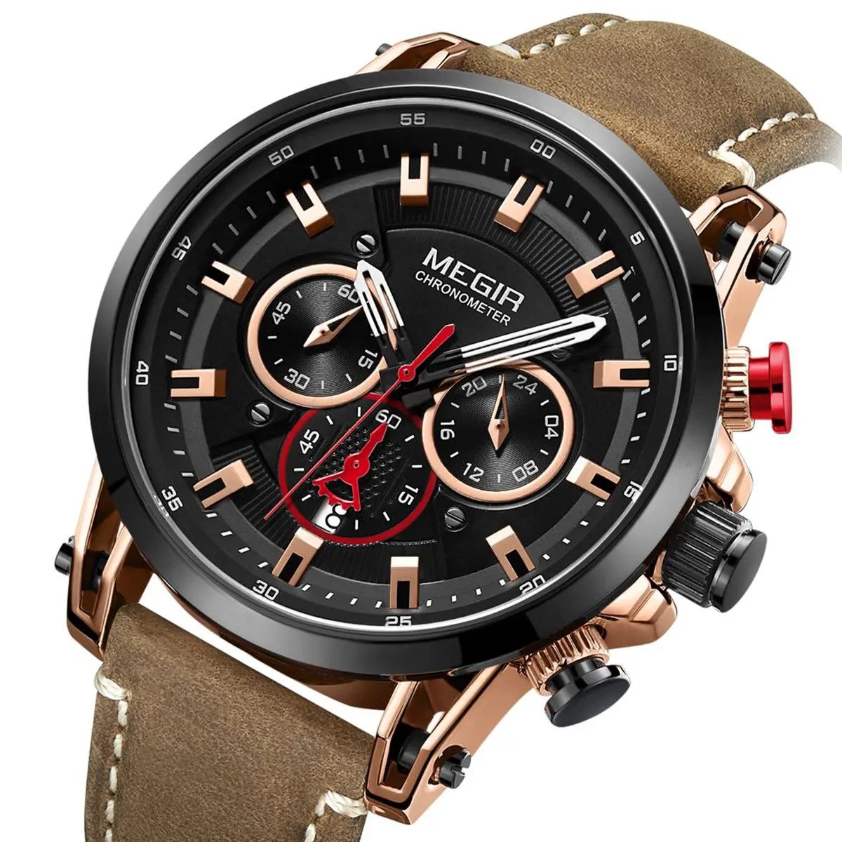MEGIR Men's Sport Watches Chronograph Luxury Quartz Military Wristwatches Waterproof Luminous Date Clock Relogio Masculino 2085 by MEGIR WATCH GROUP
