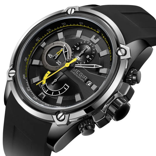 MEGIR Chronograph Luxury Brand Men Sports Watches Silicone Strap Quartz Casual Wristwatch Waterproof Calendar Reloj Hombre 2086 by MEGIR WATCH GROUP