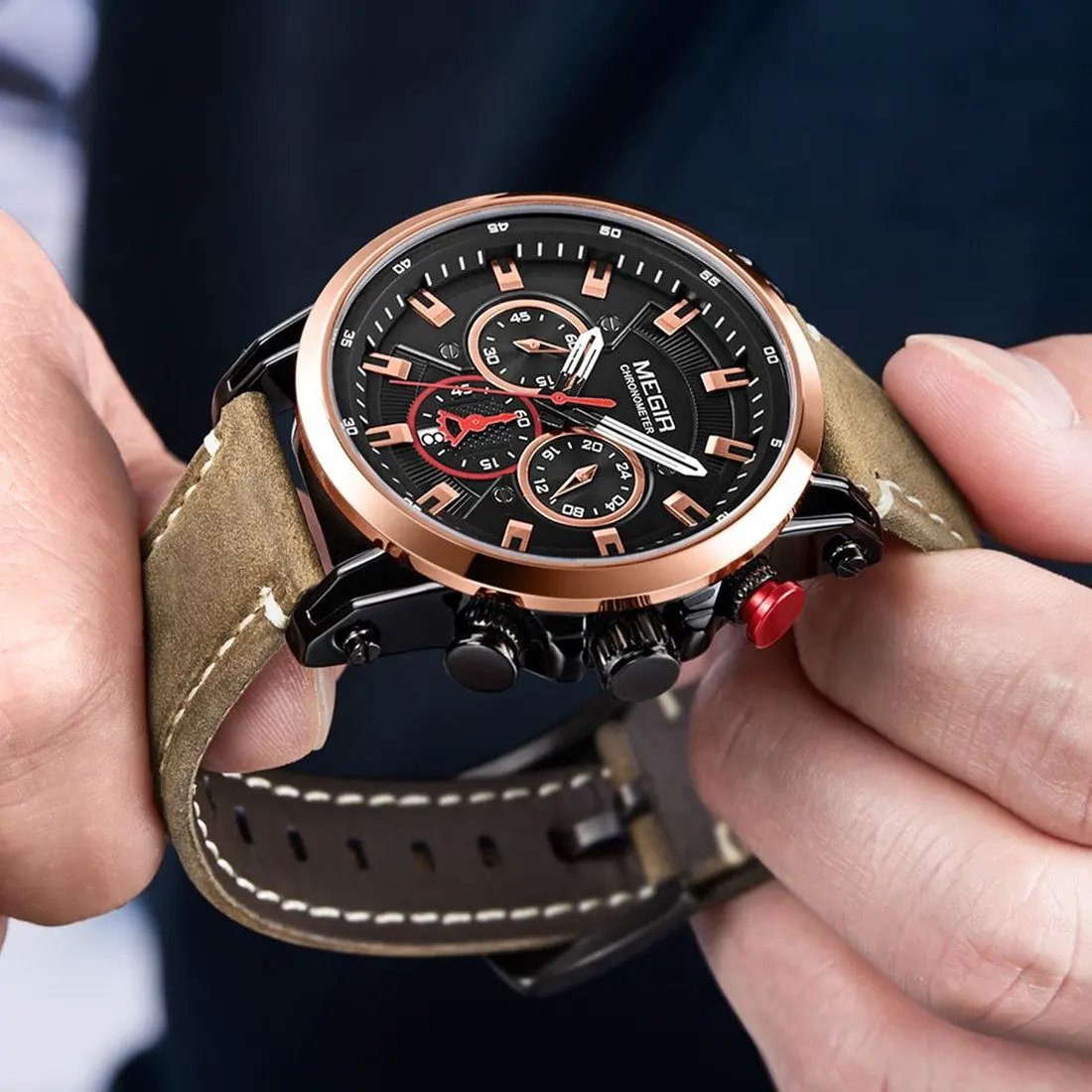 MEGIR Men's Sport Watches Chronograph Luxury Quartz Military Wristwatches Waterproof Luminous Date Clock Relogio Masculino 2085 by MEGIR WATCH GROUP