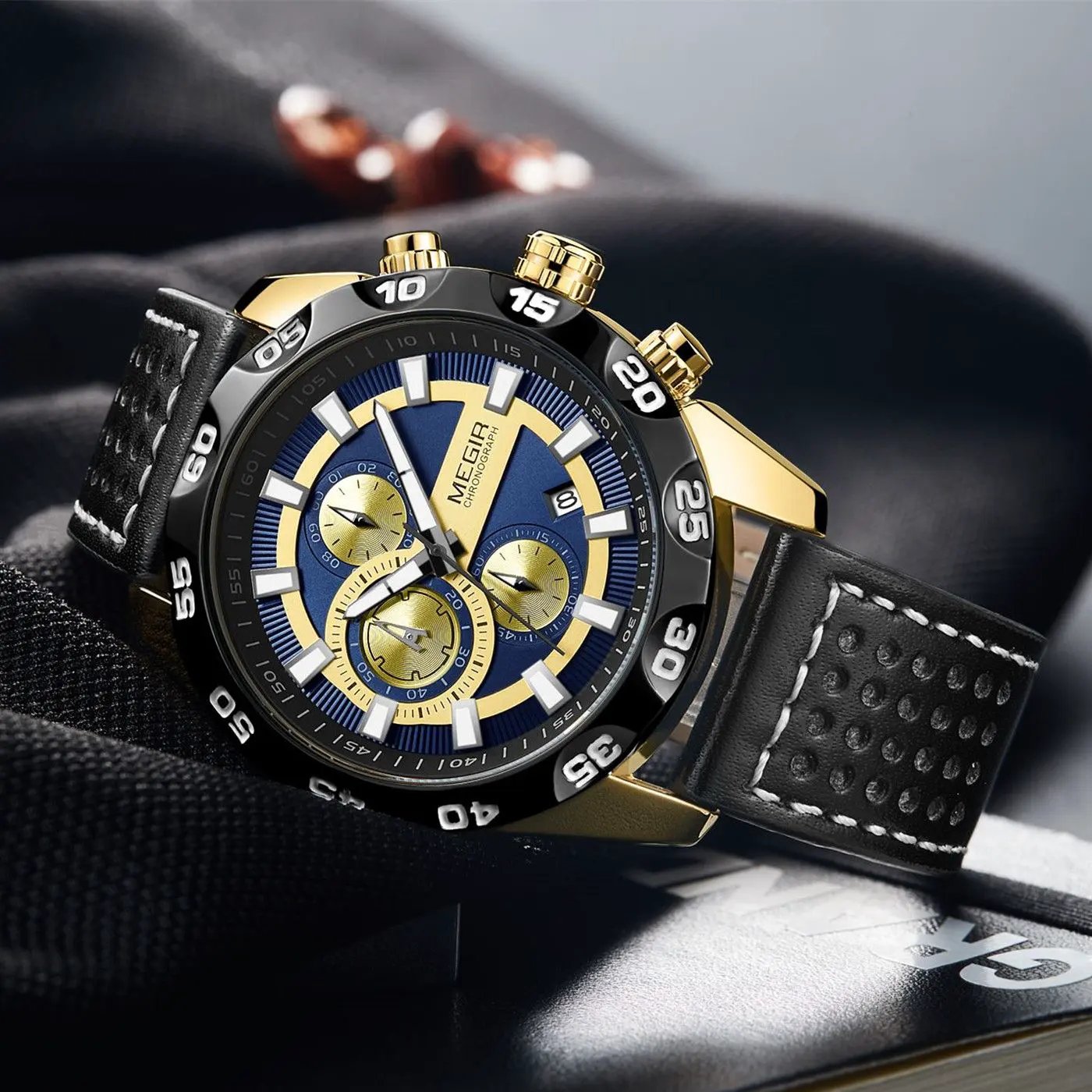 MEGIR Fashion Men's Watch Multifunctional Casual Sport Wristwatch Waterproof Luminous Male Quartz Chronograph Reloj Hombre 2096 by MEGIR WATCH GROUP