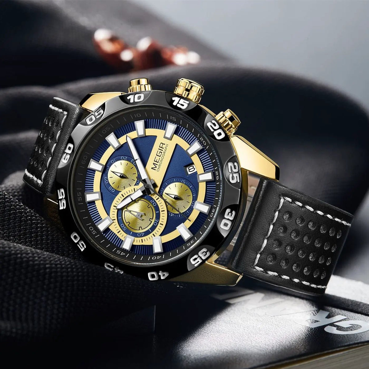 MEGIR Fashion Men's Watch Multifunctional Casual Sport Wristwatch Waterproof Luminous Male Quartz Chronograph Reloj Hombre 2096 by MEGIR WATCH GROUP