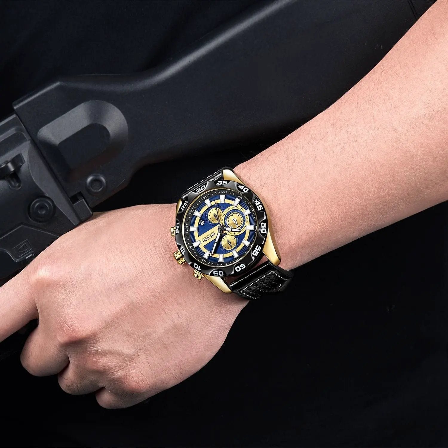 MEGIR Fashion Men's Watch Multifunctional Casual Sport Wristwatch Waterproof Luminous Male Quartz Chronograph Reloj Hombre 2096 by MEGIR WATCH GROUP