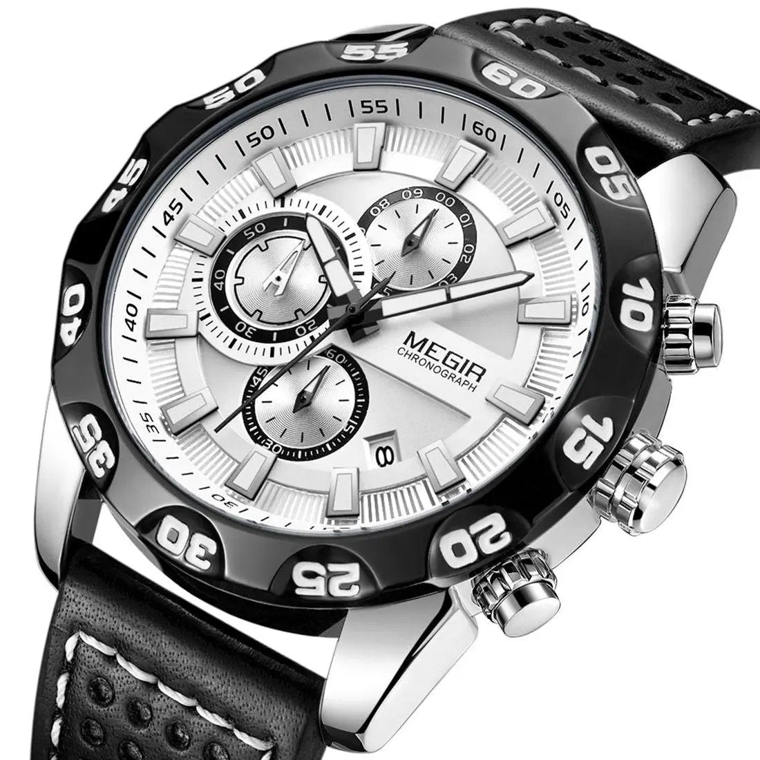 MEGIR Fashion Men's Watch Multifunctional Casual Sport Wristwatch Waterproof Luminous Male Quartz Chronograph Reloj Hombre 2096 by MEGIR WATCH GROUP
