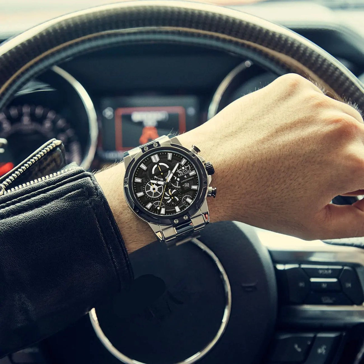 MEGIR Luxury Business Watches for Man Stainless Steel Strap Quartz Casual Wristwatch Waterproof Calendar Men Chronograph 2108 by MEGIR WATCH GROUP