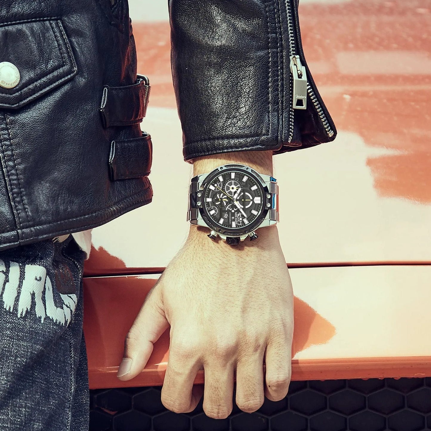 MEGIR Luxury Business Watches for Man Stainless Steel Strap Quartz Casual Wristwatch Waterproof Calendar Men Chronograph 2108 by MEGIR WATCH GROUP