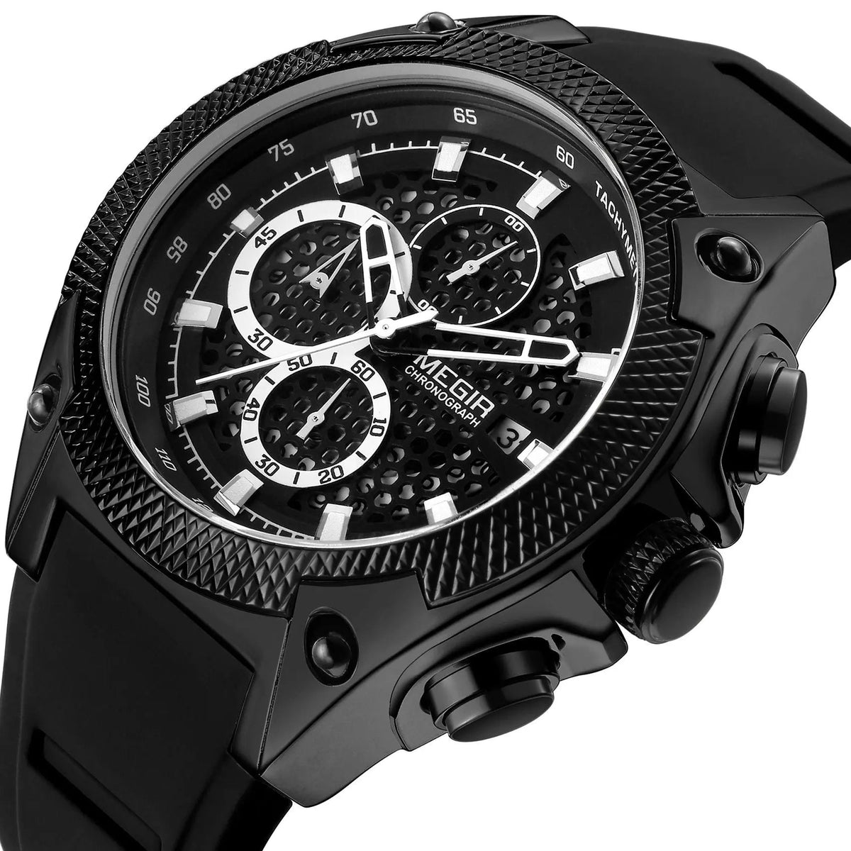 MEGIR Men's Sport Watches Luxury Silicone Strap Man Chronograph Clock Waterproof Luminous Quartz Wristwatch Montre Homme 2127 by MEGIR WATCH GROUP