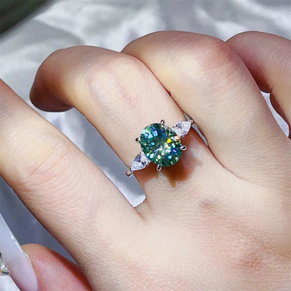 3 Carat Moissanite 925 Sterling Silver Ring by Partner Label