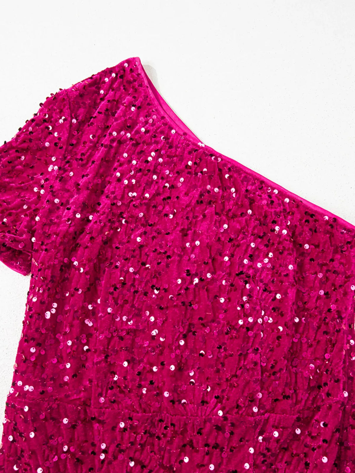 Sequin One-Shoulder Dress with High Slit by Partner Label