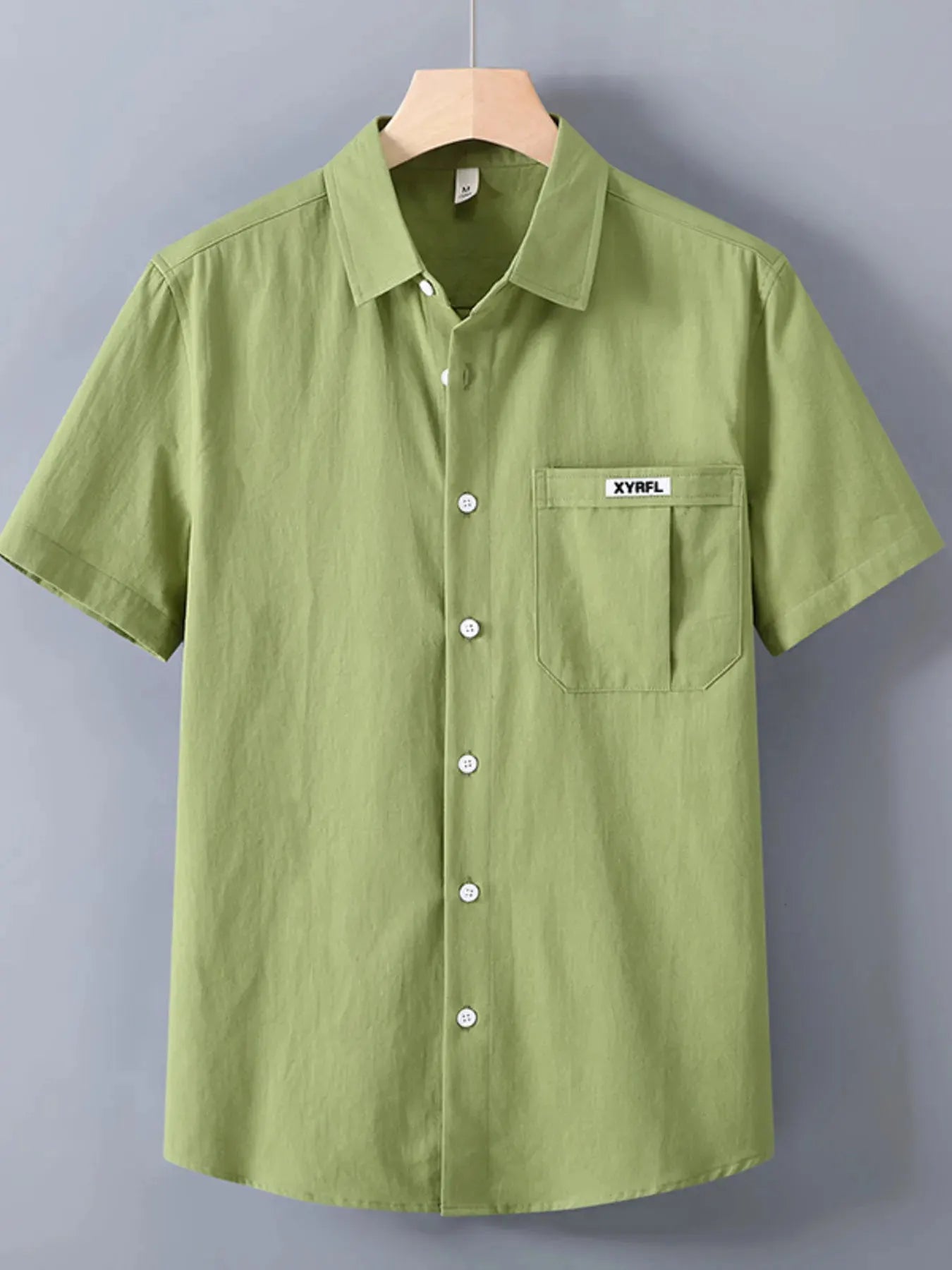 Men's Plus Size Button Up Short-Sleeve Shirt by Trendsi