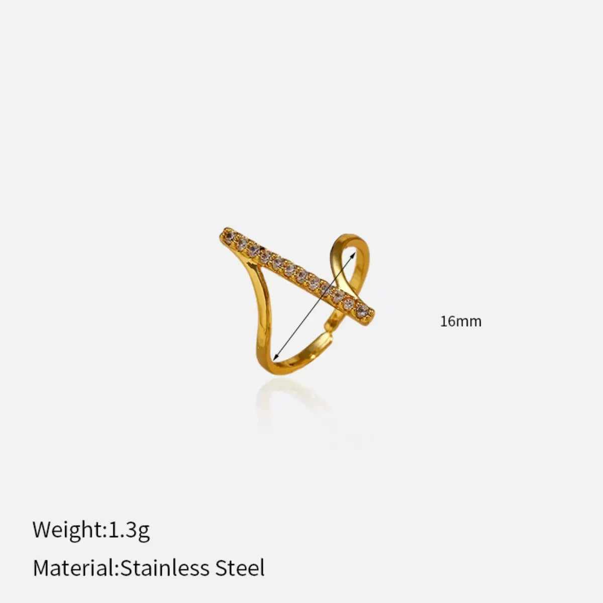 Irregular Rhinestone Ring by Partner Label