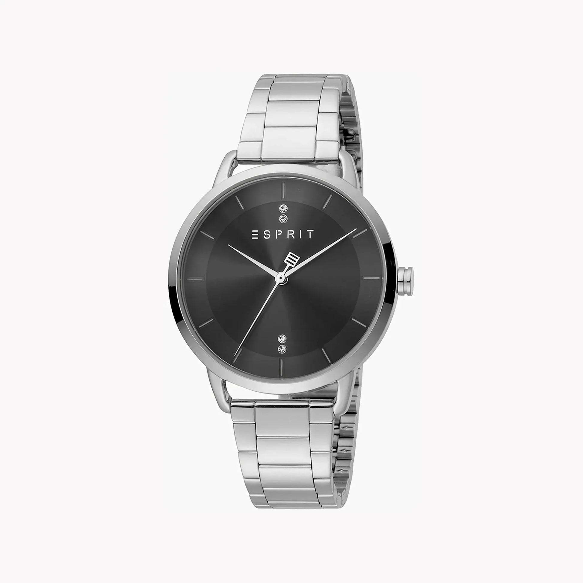 Esprit Women's Silver Stainless Steel Watch, Black Dial | Es1l179m0035 by ESPRIT
