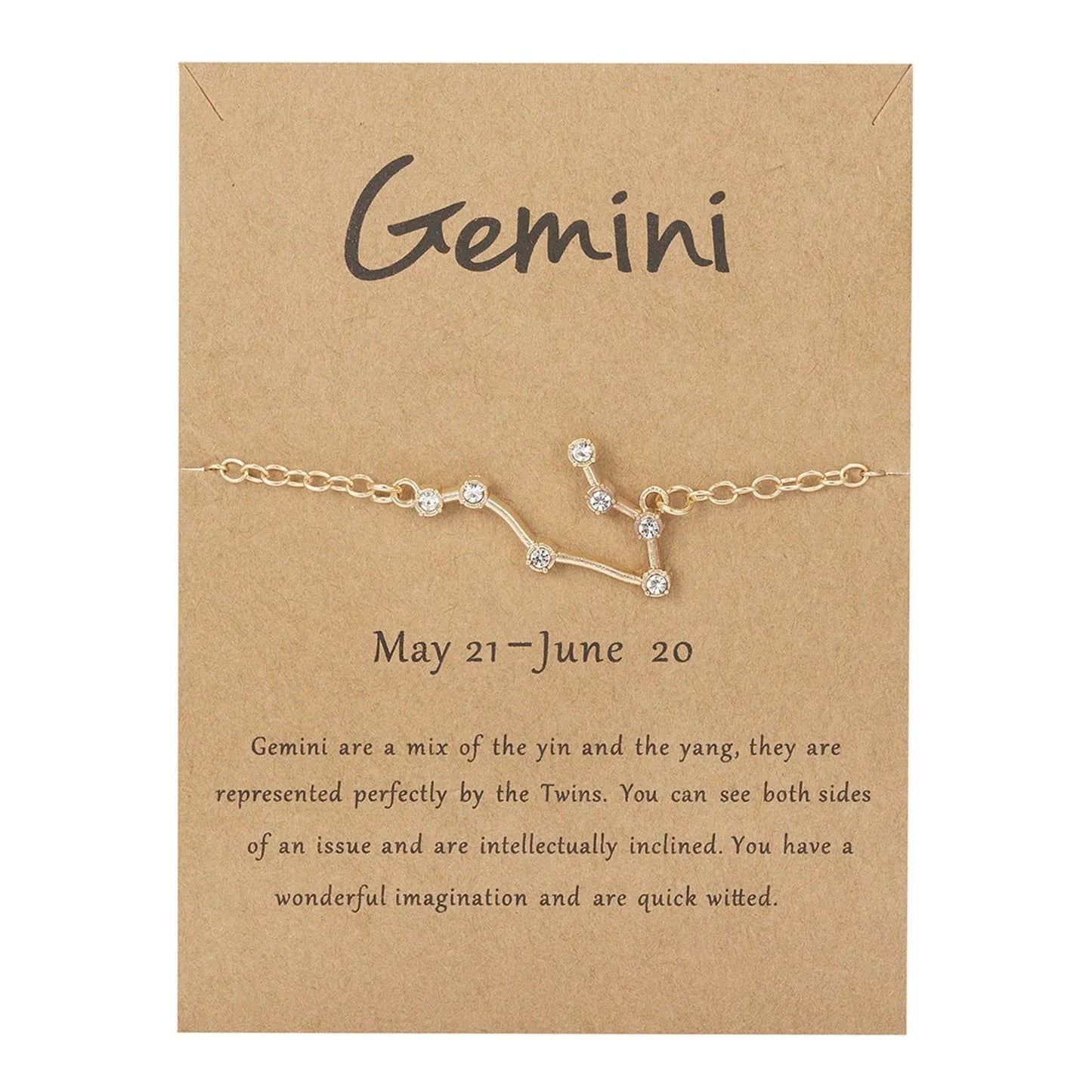 Women's Twelve Constellation Paper Card Chain Bracelet by Maiden-Art